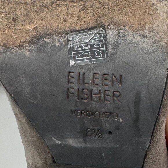 Eileen Fisher Hawk Suede Chunky Heel Pumps 8.5M - Picture 5 of 9